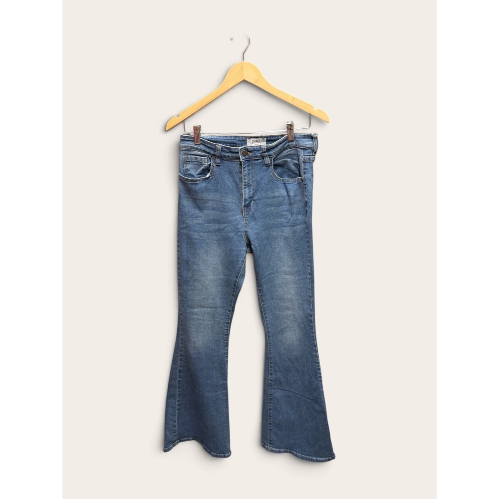 Rise Supply Co Women Medium Wash Flare Jeans Size 11 RSDM15HRFL1 Blue Denim